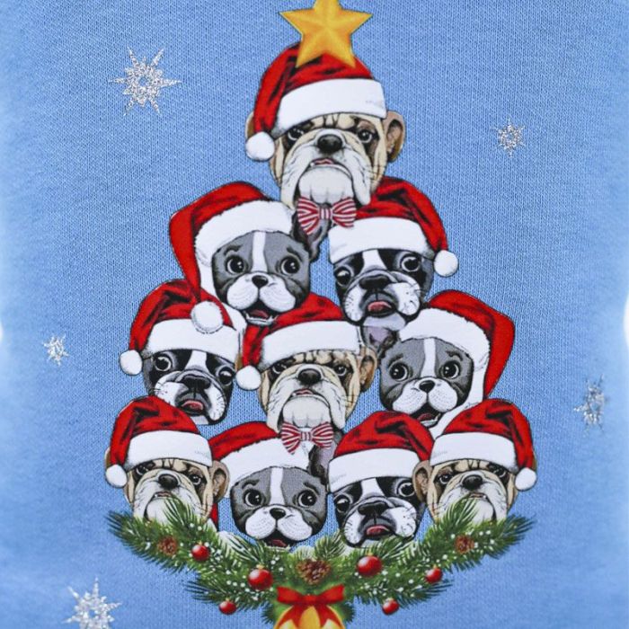 Ялинка світшот для собак хлопчиків трикотаж на флісі Морська хвиля S2