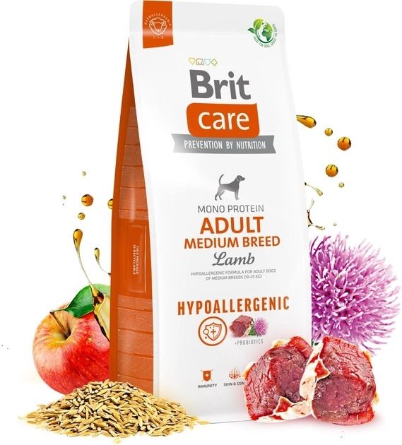 Brit Care Dog Hypoallergenic Adult Medium Breed Сухий корм для собак середніх порід гіпоалергенний з ягнятком 3 кг