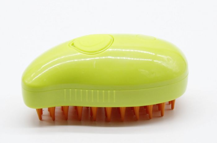 PetSpay Massage Brush Парова щітка-масажер спрей 3в1 Салатово-Помаранчева 