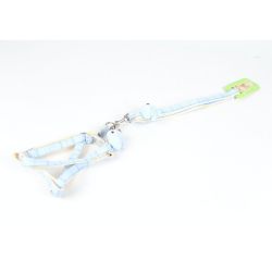 Шлея з повідцем рибка 1,5 х120 см клітинка Блакитний