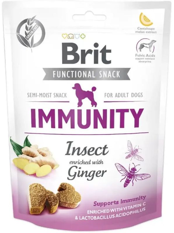 Ласощі Brit Care Dog Snack Immunity з комахами та імбиром 150гр. 