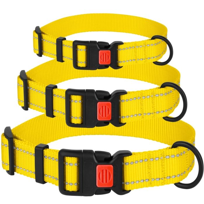 Нашийник для собак BronzeDog жовтий пластиковий фастекс 1228 50Т 25мм (43-66см)