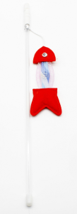 Вудочка з рибкою та брязкальцем 42 см, PH-427 Червона