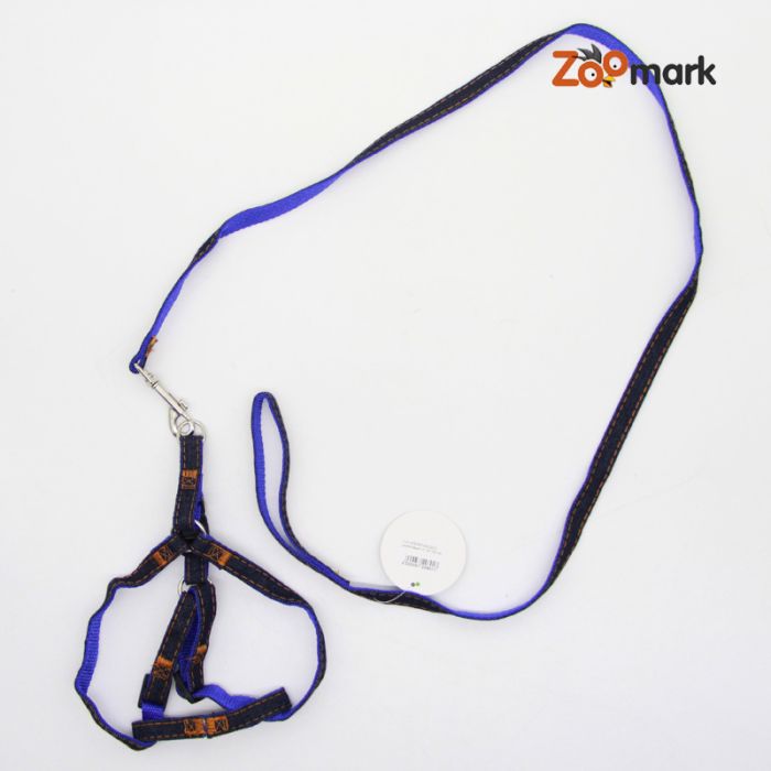 Шлея і повідець комплект 1,5  12-17120см стрічка джинсова 