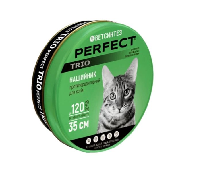 Нашийник Ветсинтез Perfect Trio для котів з сердечком 35 см, помаранчевий 