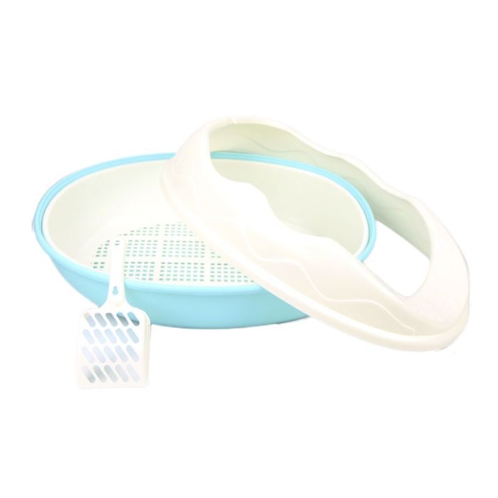 Туалет для кішок з високим бортом з лопаткою і сіткою 523820см Салат