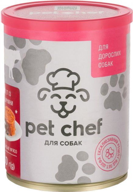 Pet chef консерви для собак з яловичиною 360г