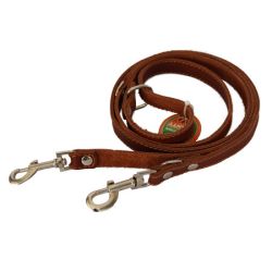 Повідець-перестібка шкіряний коричневий Фауна 2,03 м 20 мм 