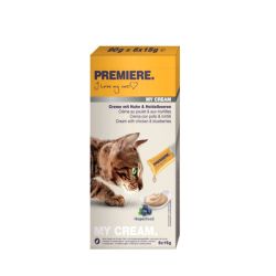 Вершкові ласощі Premier з куркою та чорницею, 6х15 г 