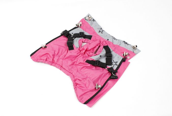 Жилет Даруня дівчаток тонка підкладка з шлейкою Рожево-сірий XS 2531-40 см. 