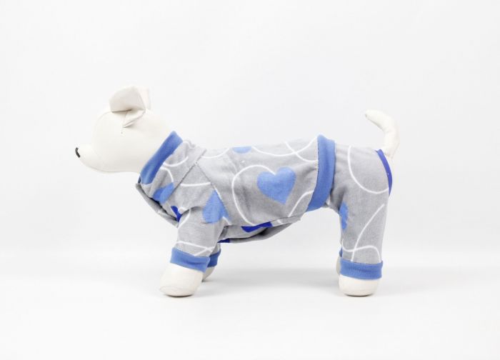 Комбінезон Остін велюр, Хлопчик Сірий із сердечками.  М (А 34В до 54 см.)