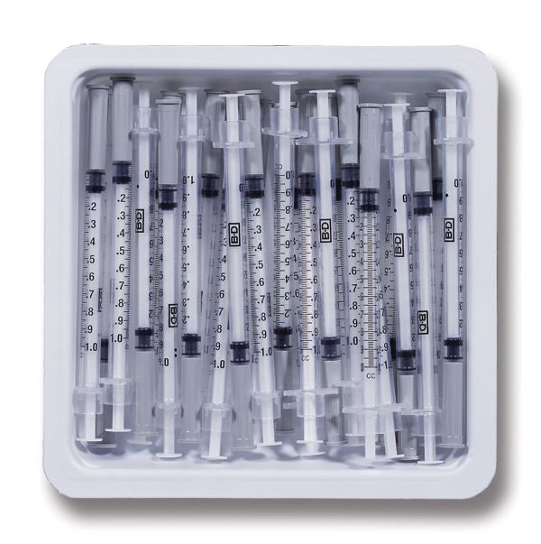 Шприц 1 мл BD allergy syringe tray 27G x 12-25 штук 