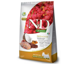Сухий корм Farmina ND Quinoa Skin  Coat Adult Mini для собак малих порід при харчовій алергії, з перепелом, кокосом та куркумою, 2 кг   Фарміна дог сух ND Quinoa SkinCoat ADULT MINI дієт.харч,при харч алерг з переп кок.курк 2,5к0084