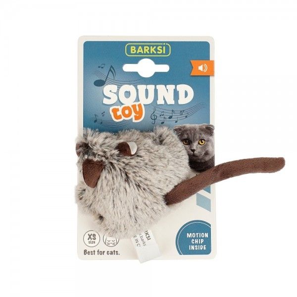 Іграшка для котів Barksi Sound Toy мишка з датчиком торкання та звуковим чіпом 17 см G70016B 