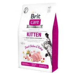 Brit Care Cat Grain Free Kitten Growth and Development сухий корм з куркою та індичкою для кошенят 2 кг