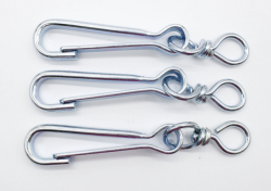 Карабін з вертушкою та кільцем. Карабін 12 см, кільце 2,5 см, набір 3 шт