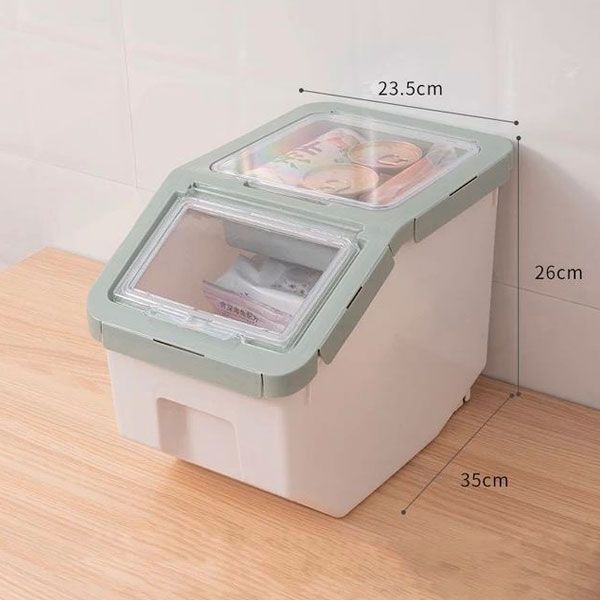 Контейнер для корму 24х35х26 см, 11 л Сірий