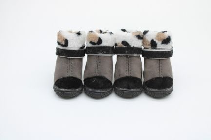 Взуття Замша з Хутром Сіре 4 (5,74,5 см)
