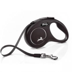 Рулетка Flexi Classic S-стрічка 5м до 15 кг Чорна, 5м до 15 кг