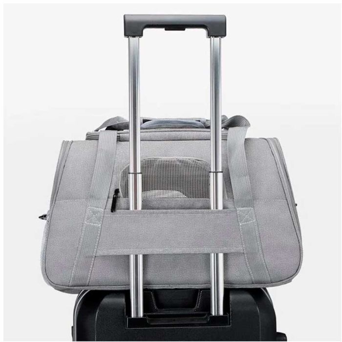 Сумка-переноска з килимком для тварин сіра 