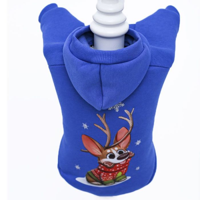 Олень світшот для собак хлопчиків трикотаж на флісі Синій S3