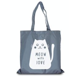Екосумка Meow with love 40х38 см сіра 