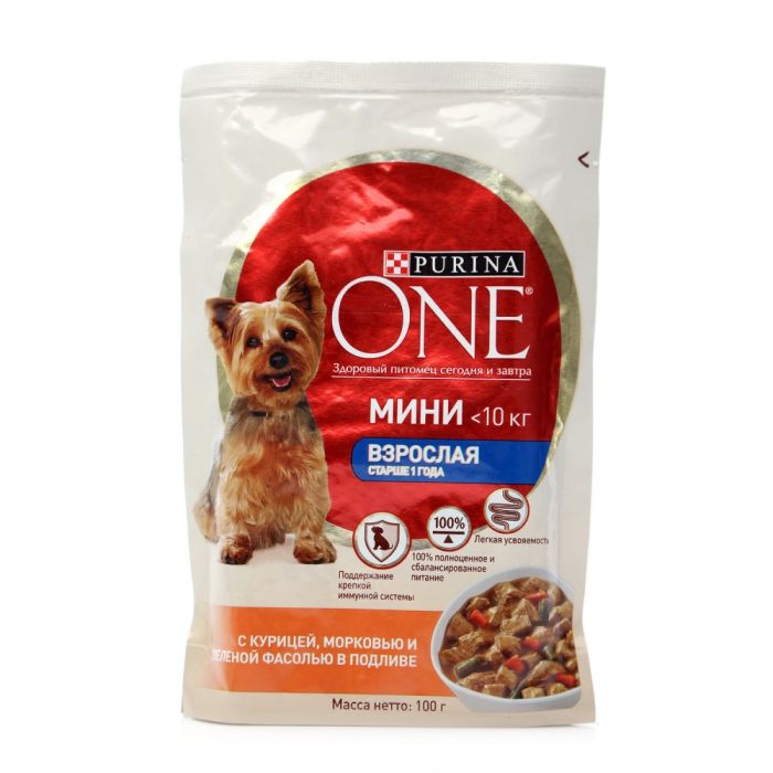 Purina One Mini консерви для собак з куркою і морквою 100 г 