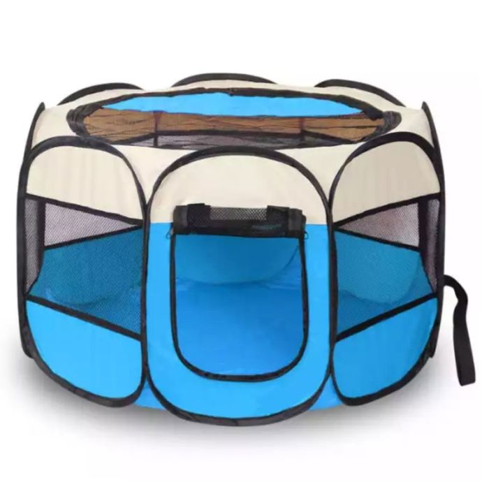Манеж лежак для собак бежево-бірюзовий 114х114х58 см 