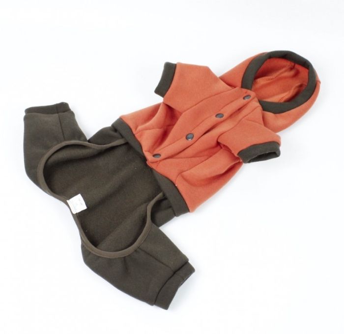 Комбінезон Стиль трикотаж на флісі помаранчево-коричневий (хлопчик) S1