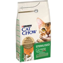 Cat Chow Sterilized сухий корм для стерилізованих котів з індичкою 1,5 кг