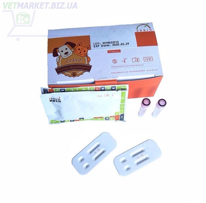 Експрес-тест ZRBIO для виявлення антигену інфекція перитоніт у котів Fcov Ag