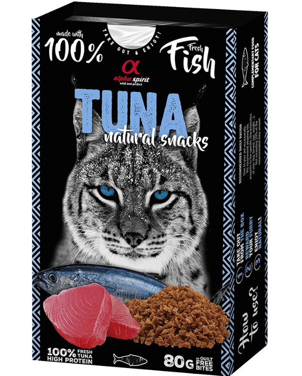 Ласощі Alpha Spirit Natural Snack Tuna для котів, з тунцем, 80 г AS NATURAL SNACK FOR CAT TUNAНв ласощі дкотів Натурал Снек виз Туна 80г 1803