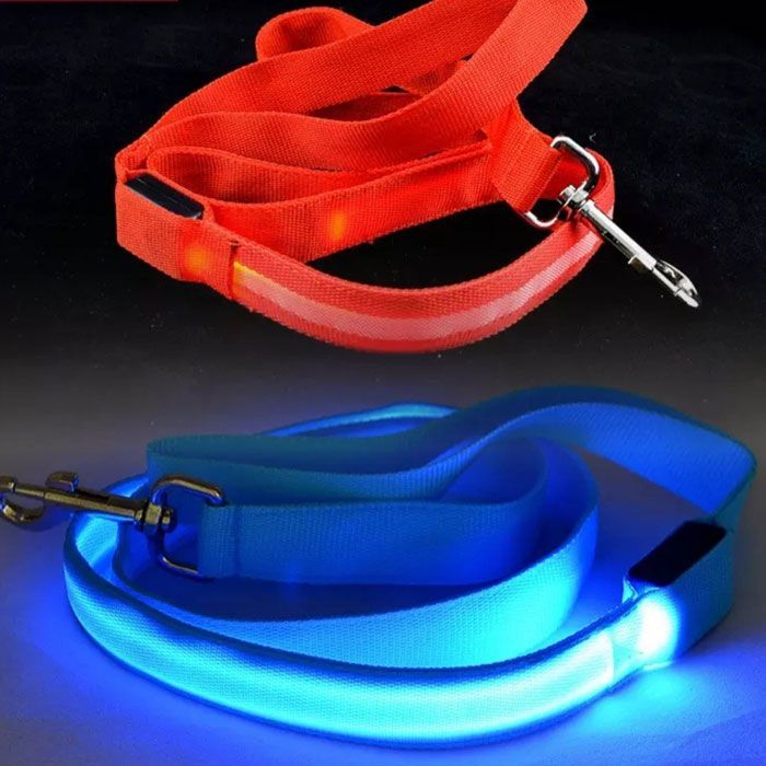 Повідець тканинний світиться 120 см Синій