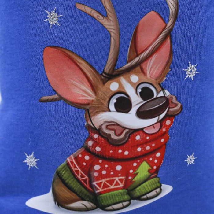 Олень світшот для собак хлопчиків трикотаж на флісі Синій S3