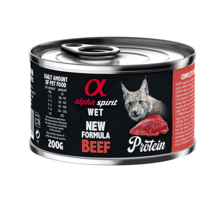 Консерва Alpha Spirit Beef Adult Cats з яловичиною, для дорослих кішок, 200г. 