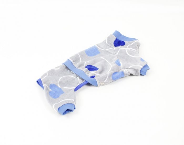 Комбінезон Остін велюр, Хлопчик Сірий із сердечками.  М (А 34В до 54 см.)