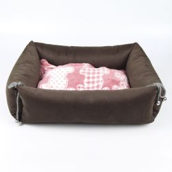 Лежак Трансформер Люкс 1 замша 37х28х12 см коричневий 