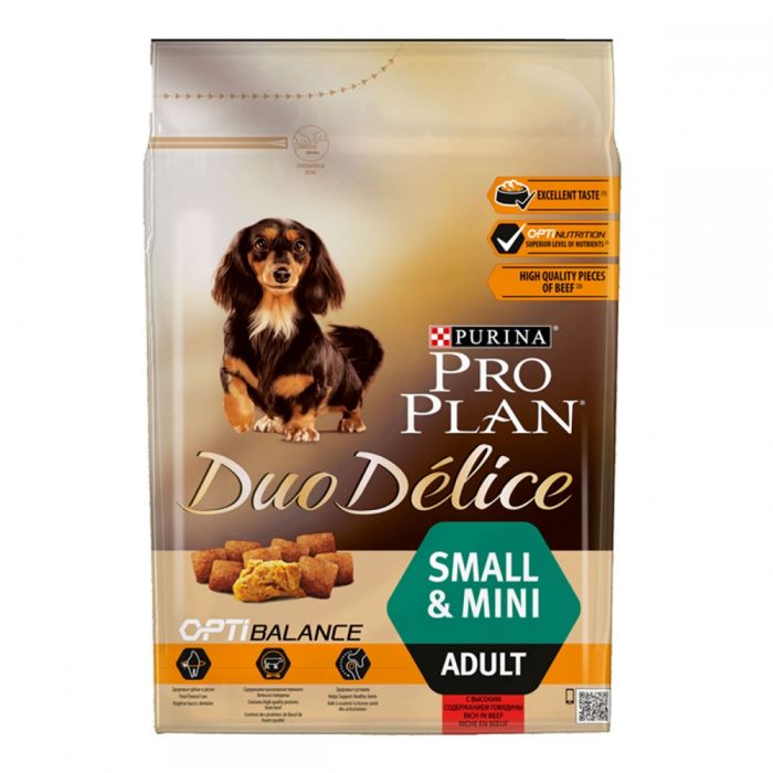 Акція Pro Plan Duo Delice Adult Small Mini сухий корм з яловичиною для собак 700г 