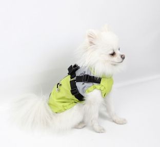 Жилет Тріумф для собак, з тонкою підкладкою та шлейкою, хлопчик Салатово-сіра. S1 (А 31В 40-48 см.)