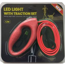 Повідець плоский світловий 1,2 м CTY-018 Червоний