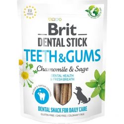 Ласощі Brit Dental Stick Teeth  Gums для собак здорові ясна та зуби, ромашка та шавлія 7 шт. 251 гр. 