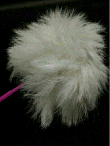 Вудка-дражнилка для кішок 30 см кулька хутряна 