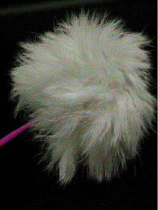 Вудка-дражнилка для кішок 30 см кулька хутряна 