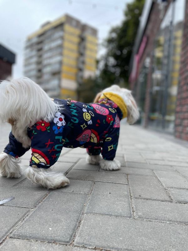 Ляля комбінезон на овчині без силікону для собак дівчаток S2 пинчер