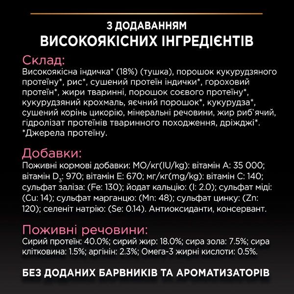 PRO PLAN Delicate сухий корм для котів із чутливим травленням з індичкою 400 гр