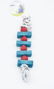 Іграшка для папуг деревяна з мотузкою. 305 см.