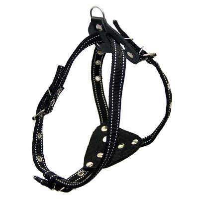 Шлея капрон подвійна серце 45 мм Фауна 455302-1 чорна 