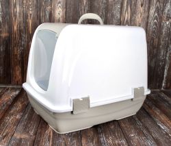 Туалет для кішок будка сірий 50х37х40 см 
