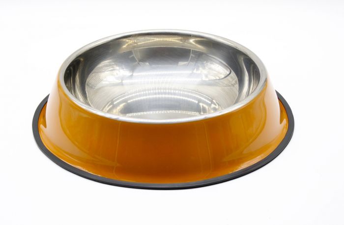 Миска металева з гумовою кромкою 2000 мл. Помаранчева