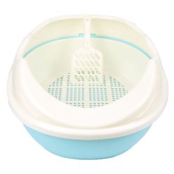 Туалет для кішок з високим бортом з лопаткою і сіткою 523820см Бірюза